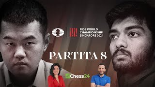 DING vs GUKESH  Partita 8  MATCH del Campionato del Mondo di Scacchi FIDE 2024 [upl. by Navonod]