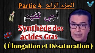 Biochimie métabolique en Arabe Synthèse des Acides Gras élongation et désaturation Partie 4 [upl. by Comstock]