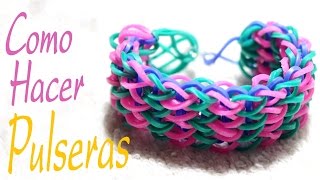 como hacer pulseras de goma  pulseras de goma rainbow  bracelets [upl. by Aromat]