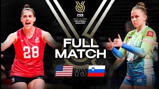 🇺🇸 USA vs 🇸🇮 SLO  Paris 2024 Olympic Qualification Tournament  Full Match  Volleyball [upl. by Yerd]