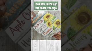 🔥Look At How I Update This Dollar Tree Fall Sign So Easy dollartreediy shesocraftdee shorts [upl. by Eniala]