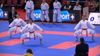 Spain female team  Kata Seienchin  21st WKF World Karate Championships Paris Bercy 2012 [upl. by Adlesirk]