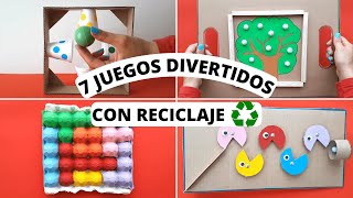 7 INCREÍBLES JUEGOS CON RECICLAJE ♻️ MUY FÁCILES DE HACER [upl. by Abdul972]