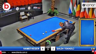 SALİH TEKKELİ vs HAMDİ KESER  TÜRKİYE 3 Cushion Billiards Championship STAGE 1 A 2024 ANKARA [upl. by Ahsenod]