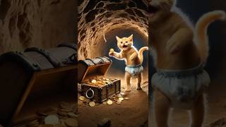 Kitten found a treasure 🙀💎 cute cat cartoon [upl. by Akinehc]