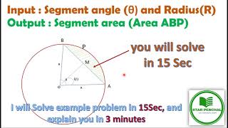 Solve segment area in 15Sec formula derivation for segment area Class 10 CBSE NCERT [upl. by Pris]