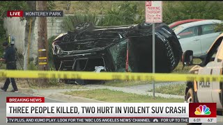 3 killed in horrifying Monterey Park SUV crash [upl. by Willette]