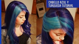 Cómo decolorar el cabello teñido y pintarlo de PELO AZUL Y TURQUESA TUTORIAL Otowil [upl. by Bonner475]