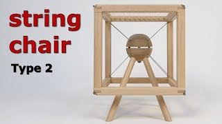 tensegrity chair  impossible chair with antigravity tension 목공 DIY 장력을 이용한 의자만들기 2 [upl. by Yenor]