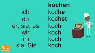 Deutsch lernen A1  Verben im Präsens konjugieren [upl. by Catlee]