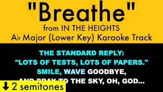 quotBreathequot Lower Key from In the Heights Ab Major  Karaoke Track with Lyrics [upl. by Shah108]