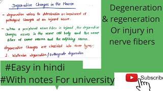 Degeneration and regenerationinjury in nerve fibers transnuronal Degeneration [upl. by Holladay273]