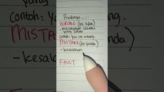 Bedanya MISTAKE WRONG DAN FAULT aaronsenglish bahasainggris apabahasainggrisnya [upl. by Fiden]