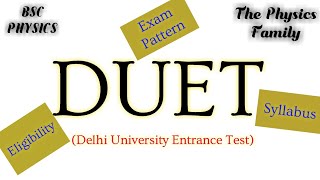 Delhi University Entrance Test  DUET all information only in 3 minutes  Syllabus Eligibility [upl. by Odranreb463]