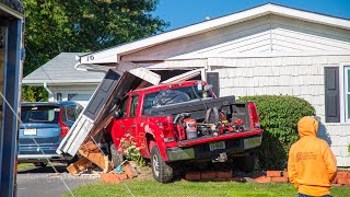 Pickup Truck Crashes into House Brick Township New Jersey 10924 [upl. by Marlin]