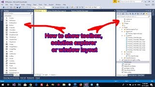 How to show toolbox solution explorer or window layout VB 2015 VB 2017 VB 2022 [upl. by Ellenoj]