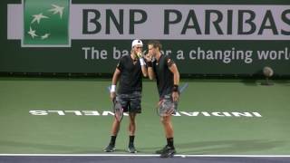 PospisilJohnson vs KubotMelo super tiebreaker at Indian Wells 2017 [upl. by Burnie]