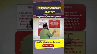 Complete Statistics in 40 Seconds  By Gagan Pratap sir shorts ssc cgl chsl mts cpo ib [upl. by Scribner95]