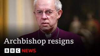 Archbishop of Canterbury Justin Welby resigns over child abuse scandal  BBC News [upl. by Bonne611]