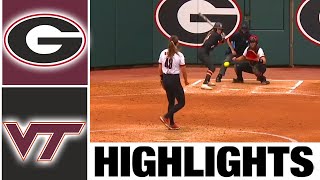 Georgia vs Virginia Tech Highlights GAME 6  NCAA Softball Regional Final  2023 College Softball [upl. by Lacsap]