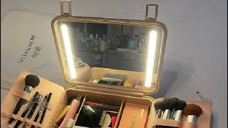 ROWNYEON Travel Makeup Case With Light Up Mirror Portable Train Case Organizer Makeup Box Review [upl. by Min]