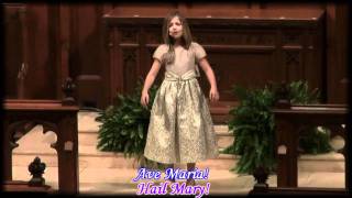 Ave Maria by Jackie Evancho with lyrics and English translation [upl. by Inatirb]