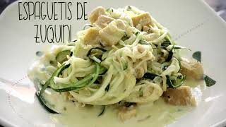 ESPAGUETIS DE ZUCCHINI O CALABACIN CON POLLO  RECETA SUPER FÁCIL [upl. by Dayle]