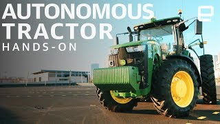 John Deere Autonomous 8370R Row Crop Tractor HandsOn at CES 2018 [upl. by Nerra]