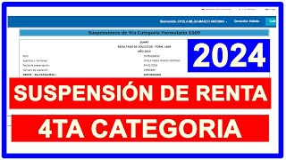 ACTUALIZADO SUSPENSION DE RENTA DE 4TA CATEGORIA  PERU 2023 [upl. by Ihsakat]