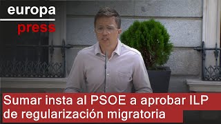 Sumar emplaza al PSOE a desbloquear la ILP para regularizar a medio millón de migrantes [upl. by Sulecram68]