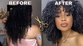 DIY CURLY CUT  RËZO CUT  HOW TO CUT YOUR CURLY HAIR AT HOME  CUTTING CURLY HAIR FOR MORE VOLUME [upl. by Moureaux338]