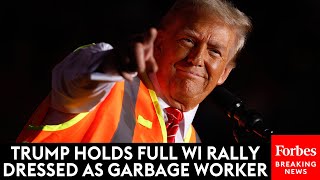 FULL RALLY Trump Dons Orange Garbage Worker Vest For Campaign Event In Green Bay Wisconsin [upl. by Ativ]