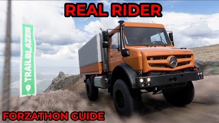 Forza Horizon 5  Forzathon Guide  Real Rider  Barranco Trailblazer  MB Unimog [upl. by Dacey377]