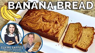 Claire Saffitzs Almond Butter Banana Bread  Dessert Person  Recipe Test Review [upl. by Grenier301]