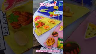 Balanced Diet Chart with CardboardBalanced diet projectBalanced diet food pyramid 3d model [upl. by Atnod]