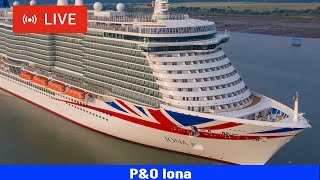 SHIPS TV  PampO Iona Cruise Ship Departing Port of Southampton LIVE [upl. by Barby958]