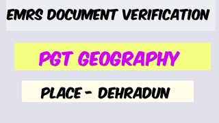 Emrs document verification update  emrs pgt geography verification  emrs dv date pgt geography [upl. by Deevan15]