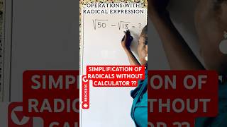 How to Best to Simplify Radicals viralmathshorts algebra [upl. by Erinn842]