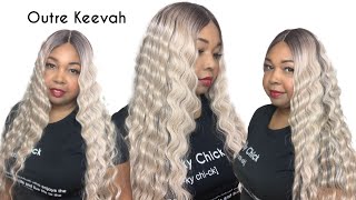 BLONDE CRIMPS Outre Keevah Wig Review [upl. by Naiditch]