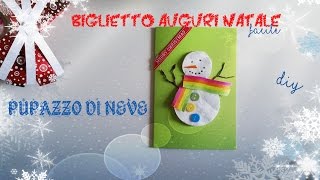 5  Biglietto auguri Natale con DISCHETTI STRUCCANTI di cotone  card making tutorial italiano [upl. by Gabor]