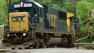 CSX Engines 8666 amp 434 Rescue Broken Down 8129 [upl. by Nohsyt]