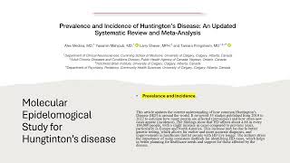 Study of Prevalence and Incidence of Huntingtons Disease [upl. by Elocon]