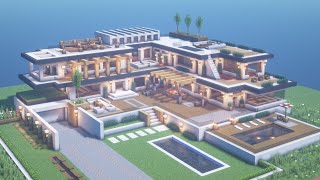 Minecraft Modern Mega Mansion Tutorial Pt 1  Architecture Build 11 [upl. by Okin]