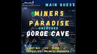 MIR4  SABUK MAIN QUEST  HOW TO UNLOCK GORGE CAVE  WALKTHROUGH MISSION [upl. by Anegal]