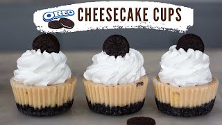 Eggless baked Oreo cheesecake cups  Best baked eggless cheesecake recipe  Bake With Shivesh [upl. by Dirrej]