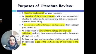 Lecture 4  Literature Review Purpose of literature review  part 2 [upl. by Nylak]