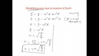 Gravitation Lecture 8 Weightlessness due to rotation of earth [upl. by Millian]