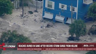 The beachfront is IN their home Surreal sand displacement at Pinellas Beaches after Helene [upl. by Sussi]