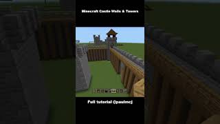 Minecraft Castle Walls and Towers minecraftshort minecraftcastle [upl. by Easlehc]