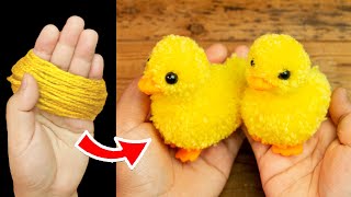 how to make a pom pom easy steps  diy pom pom duck Yarn  how to make easy pom pom animals [upl. by Gretna]